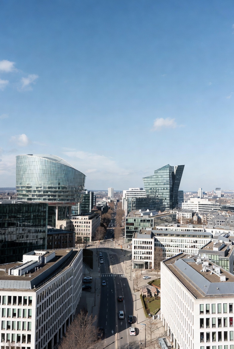Quartier d'affaires Kirchberg Luxembourg avec institutions européennes et tours modernes